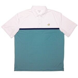 MASTERS TECH Performance Polo Shirt White Green XXL 2XL